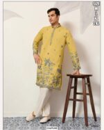 Premium Viscose Silk Party Wear Only Kurta With Thread And Sequence Embroidered For Men