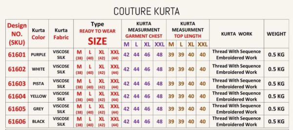 Premium Viscose Silk Party Wear Only Kurta With Thread And Sequence Embroidered For Men