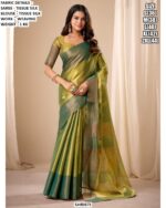 Buy Tissue Silk Weaving Worked Classic Party Wear Sarees With Contrast Border