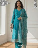 Traditional Function Wear Shimmer Organza Embroidered Salwar Suit Collection 2026