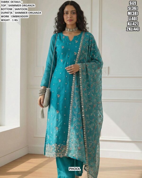 Traditional Function Wear Shimmer Organza Embroidered Salwar Suit Collection 2026
