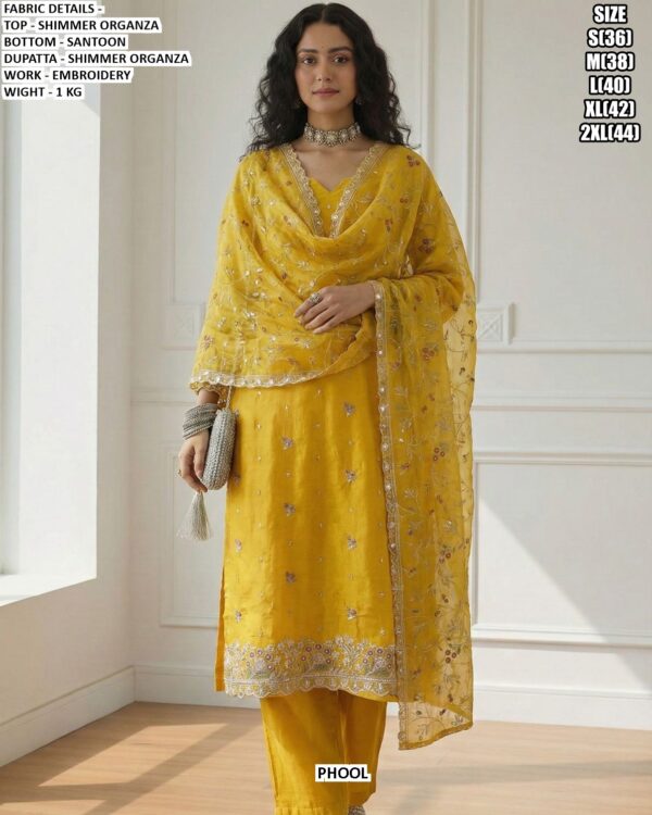 Traditional Function Wear Shimmer Organza Embroidered Salwar Suit Collection 2026