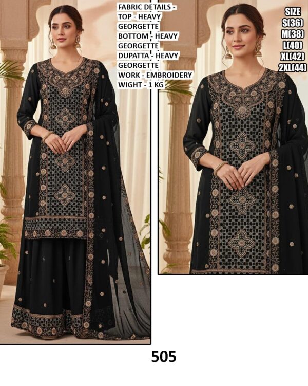 Wedding Wear Heavy Georgette Embroidered Straight Cut Pakistani Suits For Women