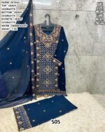 Wedding Wear Heavy Georgette Embroidered Straight Cut Pakistani Suits For Women