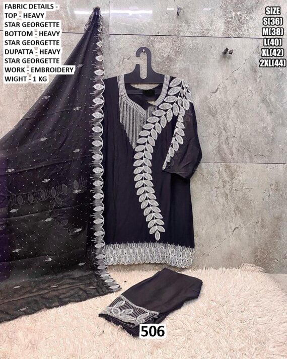 Festive Ready Looks With Our Heavy Star Georgette Stunning Embroidery Designer Kurti Sets