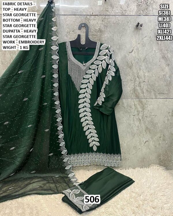 Festive Ready Looks With Our Heavy Star Georgette Stunning Embroidery Designer Kurti Sets