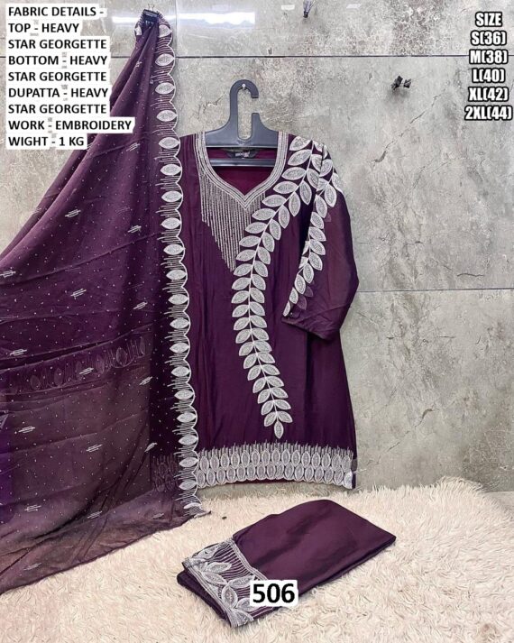 Festive Ready Looks With Our Heavy Star Georgette Stunning Embroidery Designer Kurti Sets