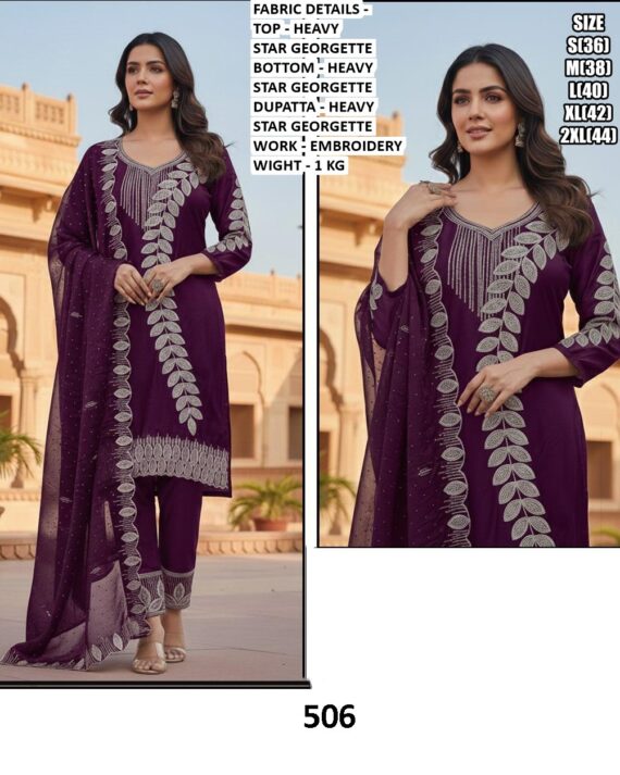 Festive Ready Looks With Our Heavy Star Georgette Stunning Embroidery Designer Kurti Sets