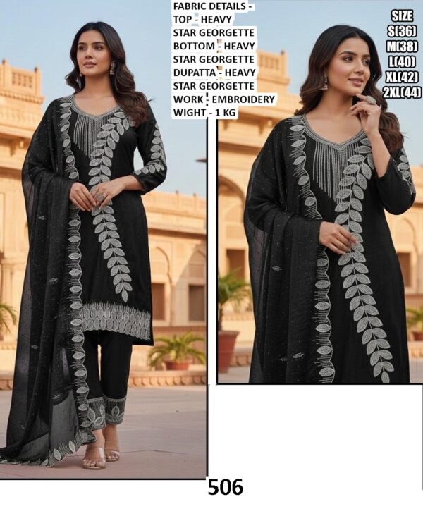 Festive Ready Looks With Our Heavy Star Georgette Stunning Embroidery Designer Kurti Sets