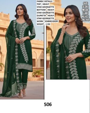 Festive Ready Looks With Our Heavy Star Georgette Stunning Embroidery Designer Kurti Sets