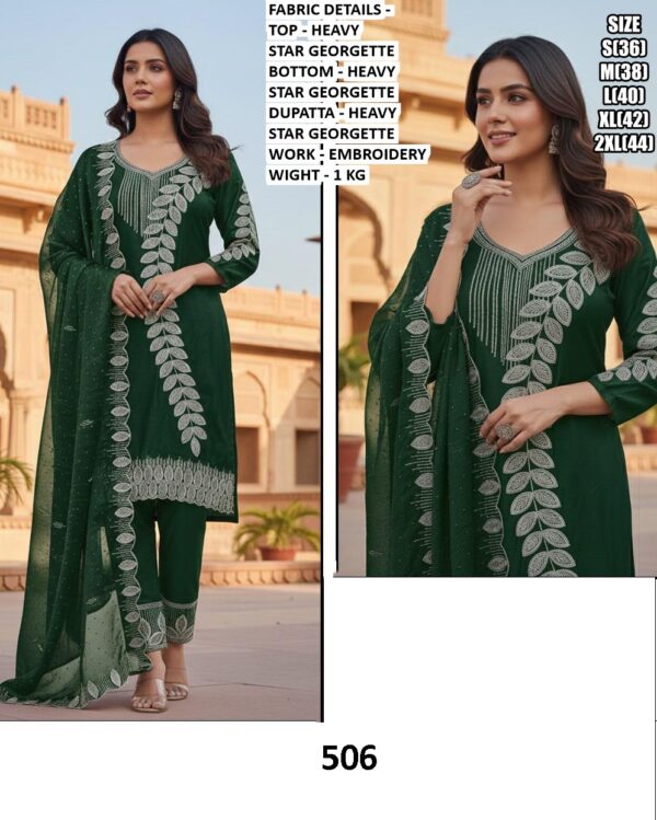 Festive Ready Looks With Our Heavy Star Georgette Stunning Embroidery Designer Kurti Sets