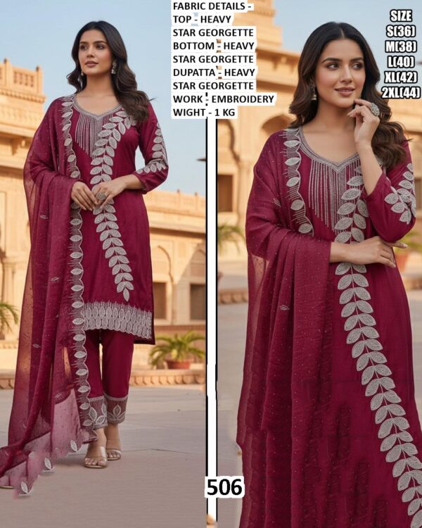 Festive Ready Looks With Our Heavy Star Georgette Stunning Embroidery Designer Kurti Sets