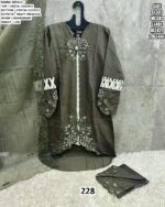 Elegant Pakistani Style Crystal Viscose Embroidered Traditional Wear Salwar Suit Sets