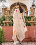 Launching Beautiful Women's Chanderi Kurti Pant Set With Flower Embroidery Work