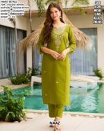 Neon Green Colour Viscose Rayon Festive Wear Kurta Set With Flower Printed Dupatta