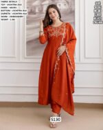 Presenting The Party Wear Vichitra Silk Anarkali Salwar Suits With Embroidery Work On Neck