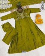 Presenting The Party Wear Vichitra Silk Anarkali Salwar Suits With Embroidery Work On Neck