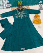 Presenting The Party Wear Vichitra Silk Anarkali Salwar Suits With Embroidery Work On Neck