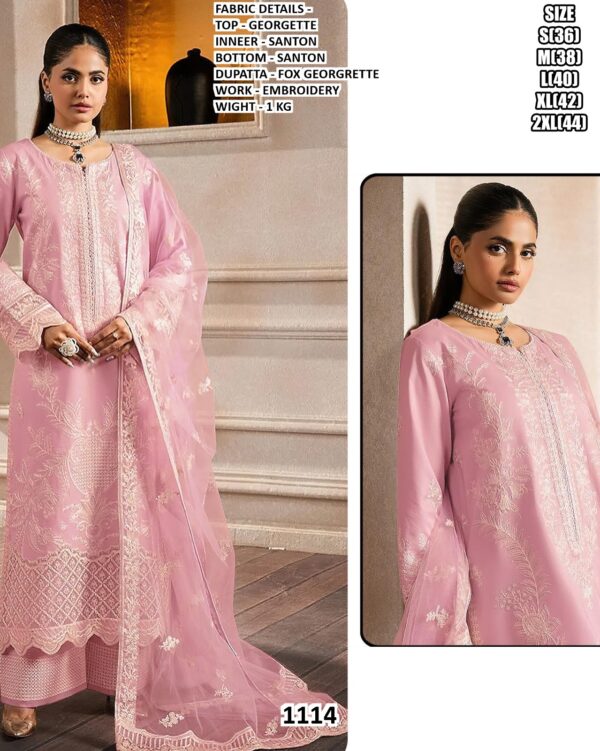 Attract Compliments By This Georgette Heavy Embroidery Designer Pakistani Salwar Kameez Suits