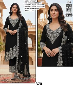 Georgette Luxurious Embroidered Pakistani Kurti Sets (Three-Piece Readymade Sets)