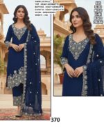 Georgette Luxurious Embroidered Pakistani Kurti Sets (Three-Piece Readymade Sets)
