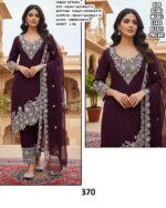 Georgette Luxurious Embroidered Pakistani Kurti Sets (Three-Piece Readymade Sets)