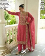 Shine Like Never Before! A Pure Shimmer Silk Suits Beautifully Crafted With Sequence Embroidery Work