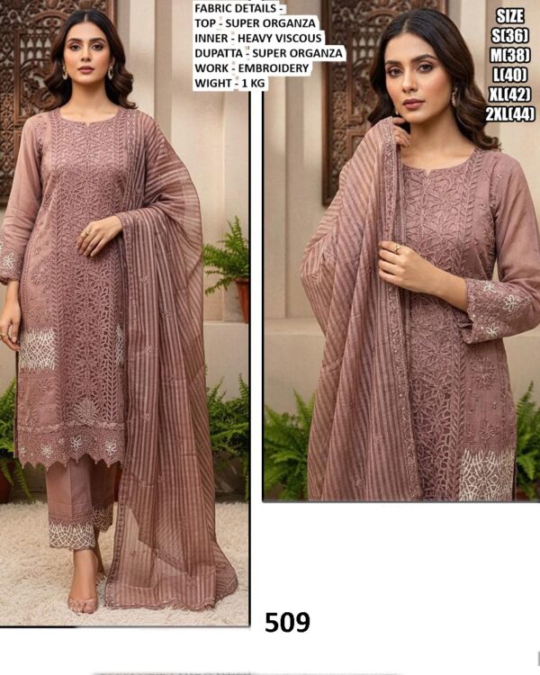 Intricate Embroidered Festive Pakistani Ready To Wear Kurti Sets In Super Organza