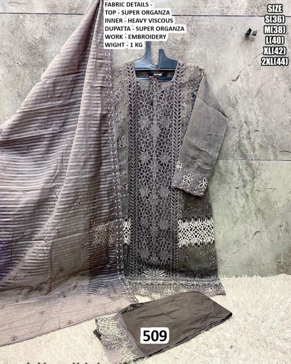 Intricate Embroidered Festive Pakistani Ready To Wear Kurti Sets In Super Organza