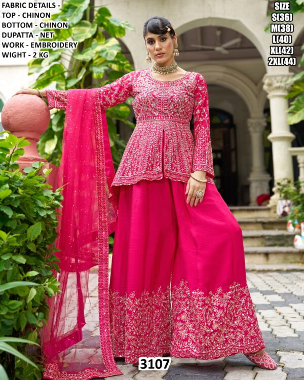 Make You Look Highly Stylish And Graceful In Weddings With Our Heavy Worked Chinon Suits