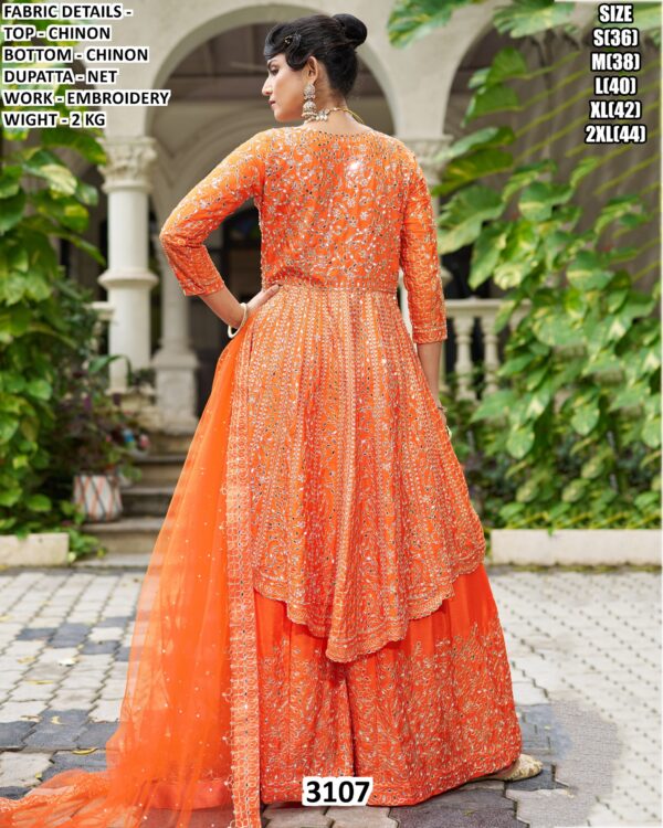 Make You Look Highly Stylish And Graceful In Weddings With Our Heavy Worked Chinon Suits