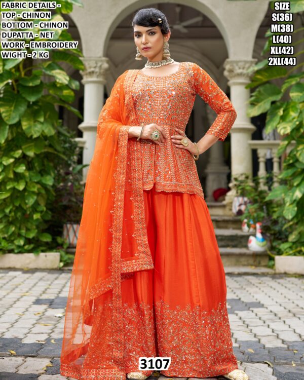 Make You Look Highly Stylish And Graceful In Weddings With Our Heavy Worked Chinon Suits