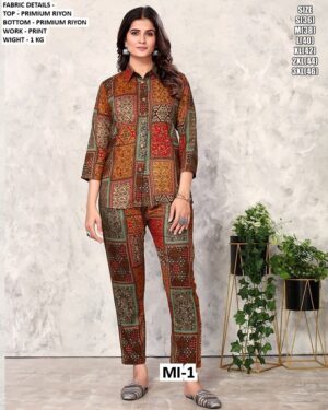 Very Beautiful Office Wear Premium Chanderi Fabric Readymade Co-ord Set Collection