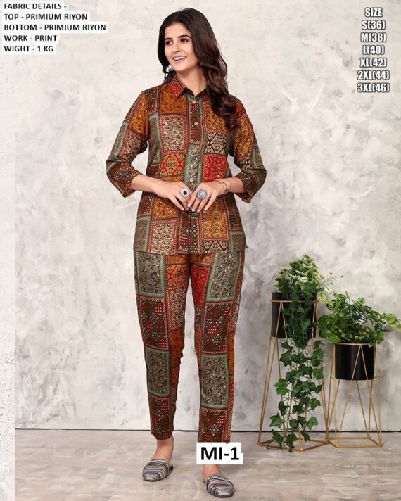 Very Beautiful Office Wear Premium Chanderi Fabric Readymade Co-ord Set Collection