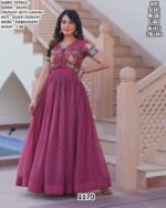 Fancy Silver Crunchy Gown With Embroidered Koti - Stylish Party Wear Sets