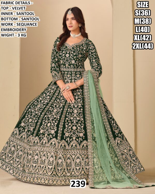 Luxury You Can Feel With This Velvet Heavy Worked Reception Wear Bridal Gown With Dupatta