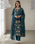 Embellish Your Style With Timeless Georgette Embroidered Flower Wedding Wear Suits