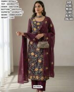 Embellish Your Style With Timeless Georgette Embroidered Flower Wedding Wear Suits