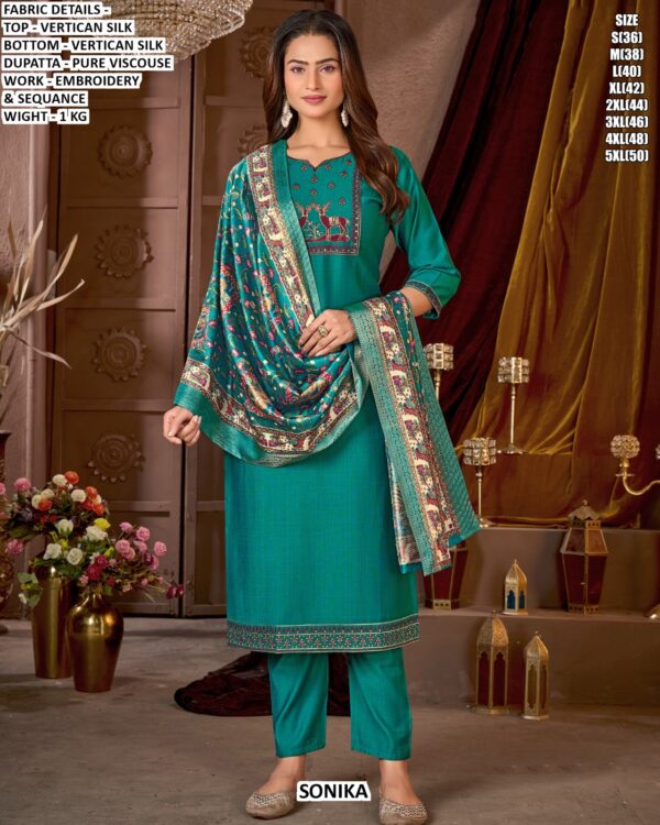 Designer And Comfortable Vertican Silk Kurti Sets Perfect For Festive And Daily Wear