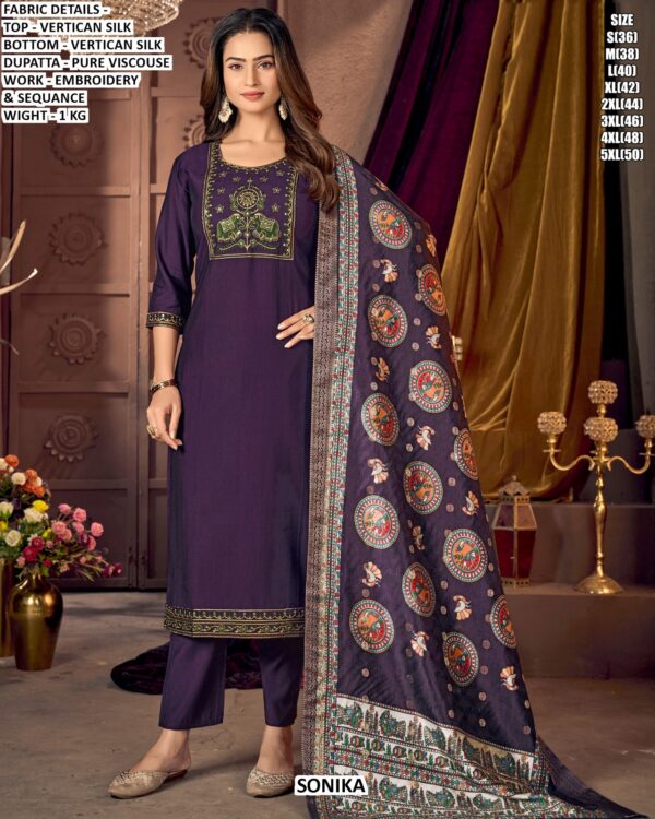 Designer And Comfortable Vertican Silk Kurti Sets Perfect For Festive And Daily Wear