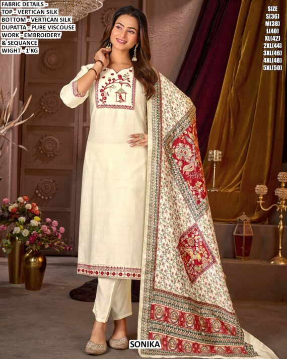 Designer And Comfortable Vertican Silk Kurti Sets Perfect For Festive And Daily Wear