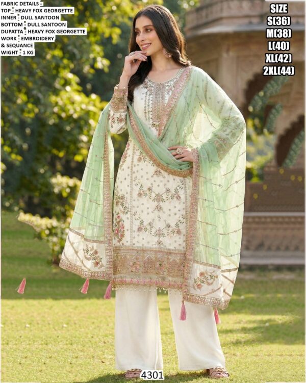 Un-Stitched Women's Pakistani Farshi Suits In Georgette Fabric With Heavy Embroidery Work