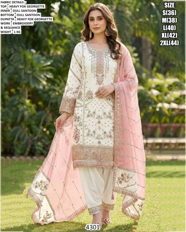 Un-Stitched Women's Pakistani Farshi Suits In Georgette Fabric With Heavy Embroidery Work