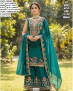 Get The Simplicity And Grace With This Multi Embroidery Chinon Salwar Kameez Suits