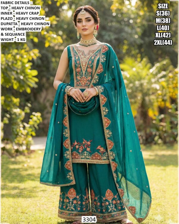 Get The Simplicity And Grace With This Multi Embroidery Chinon Salwar Kameez Suits