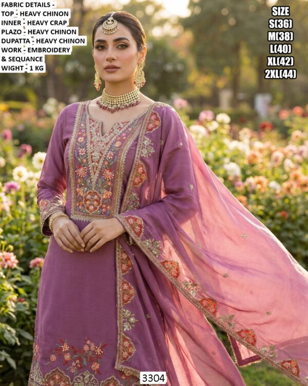 Get The Simplicity And Grace With This Multi Embroidery Chinon Salwar Kameez Suits