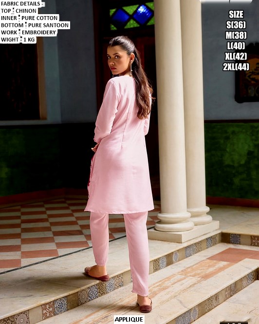 New Launching! Preety Designer Casual And Office Wear Readymade Chinon Co-ord Sets