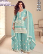 Shop Online Embroidery And Hand Work Real Chinon Plazo Salwar Suits In Three Colours!