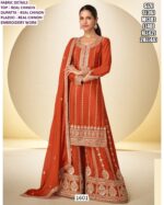Beautiful Real Chinon Readymade Salwar Suit And Dupatta With Embroidery Work