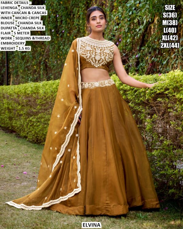 Fashion Empire! Classic Chanda Silk Plain With Sequins And Thread Embroidery Work Belt Lehenga Choli Sets